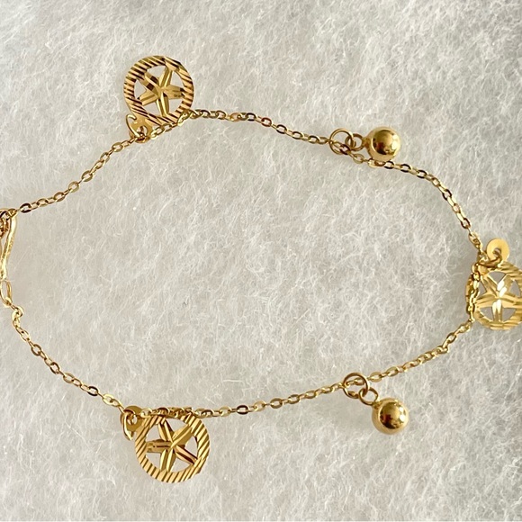 SAUDI GOLD - Solid 21k 21kt yellow gold charm bracelet - Picture 5 of 10